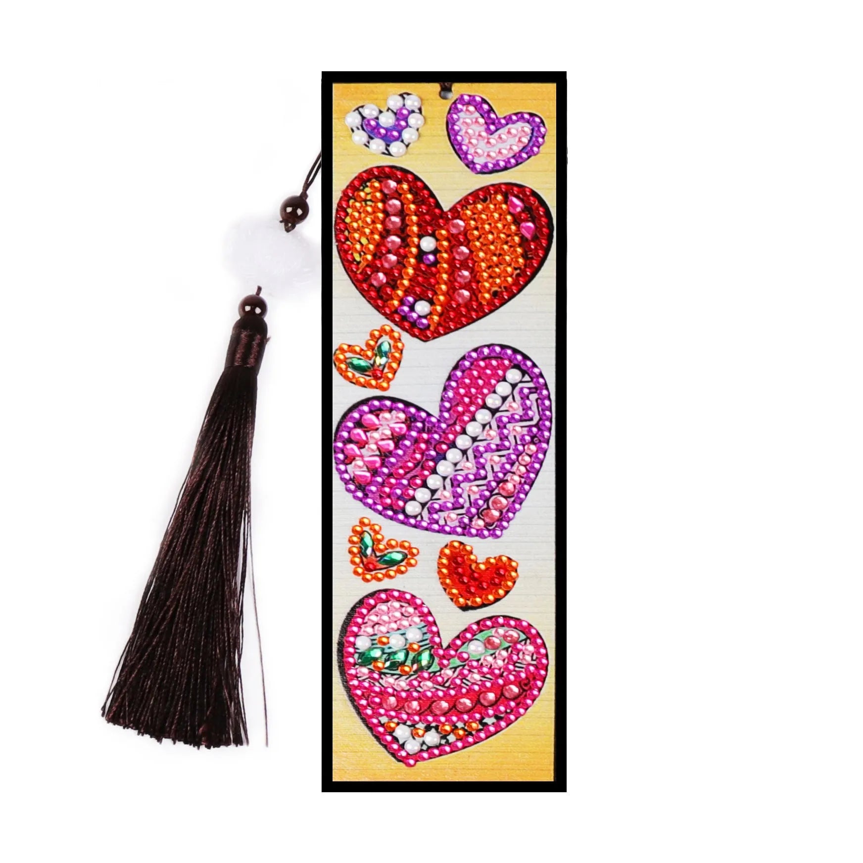 Diamond painting bookmark DIY kit with 5D crystal diamonds on PVC base showing mandala pattern
