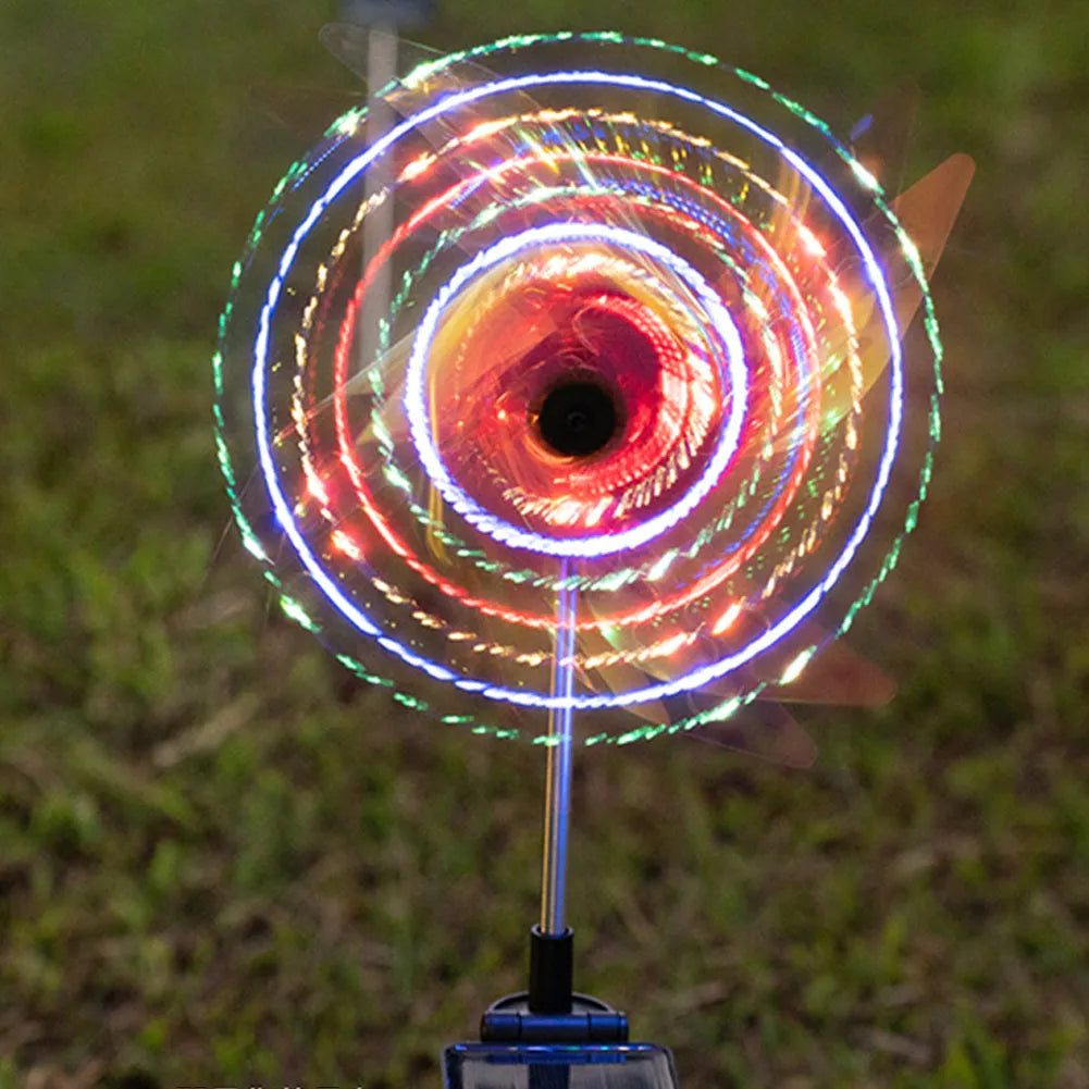 Solar windmill garden light with 32 LEDs, rotating windmill design and built-in solar panel for outdoor decoration