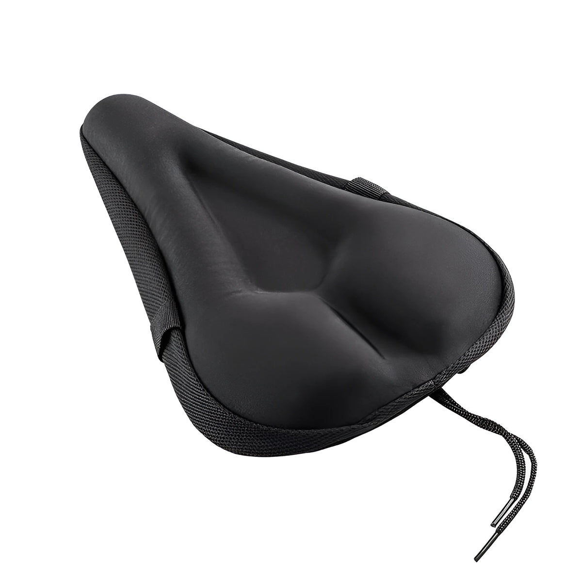 Black gel bicycle seat cushion cover with straps and rain cover for mountain bike