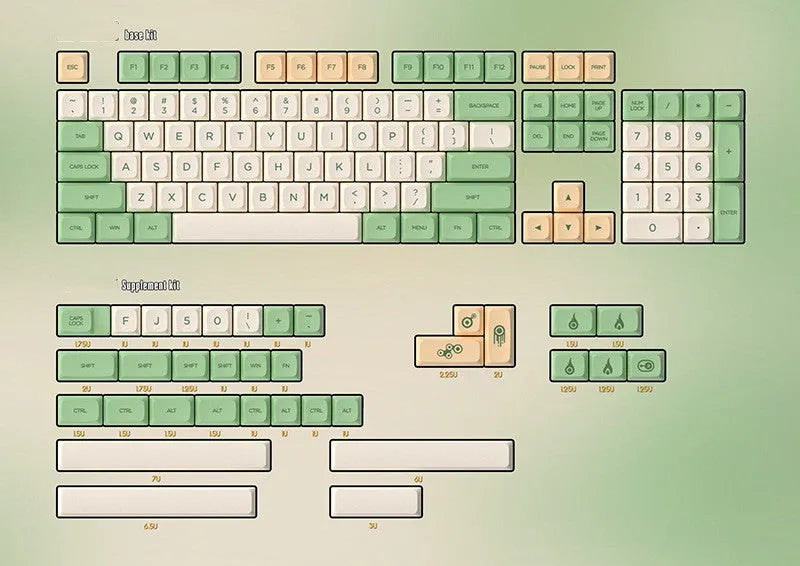 Dye sublimation mechanical keyboard with PG retro keycaps, 138 keys, wired USB, colour options A B C