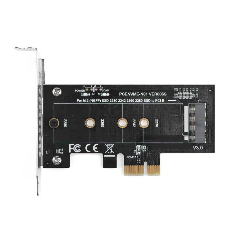 Silver M.2 to PCI-E 1X riser card for NVMe SSD adapter, weight 40g