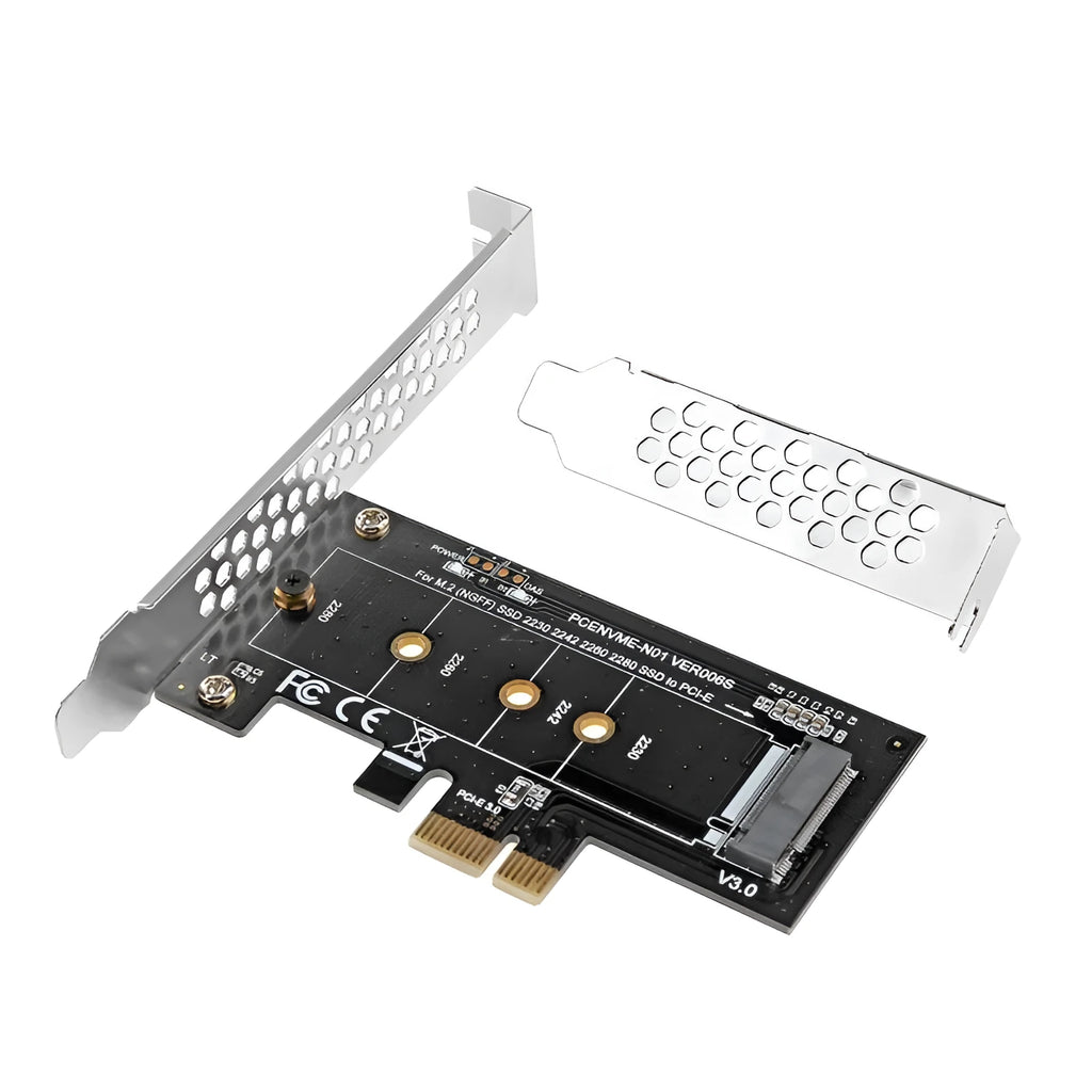 Silver M.2 to PCI-E 1X riser card for NVMe SSD adapter, weight 40g