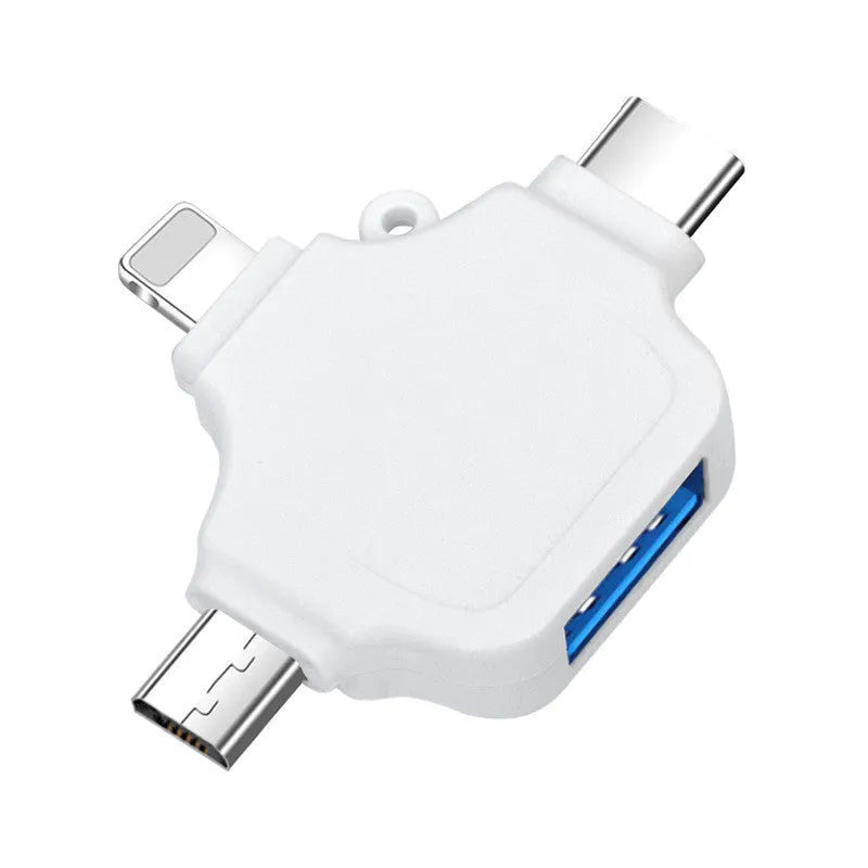 OTG adapter Type-C three-in-one converter metal and plastic shell options with lanyard and box packaging