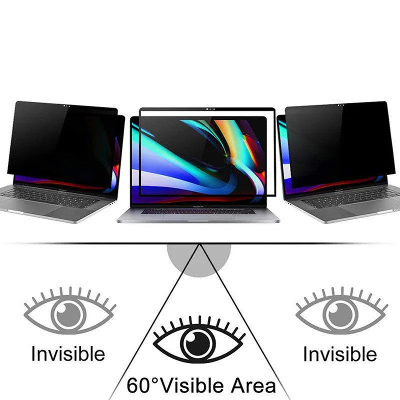 Anti-peeping privacy screen film for Apple MacBook Pro and Air laptop, PET material with non-marking frame glue