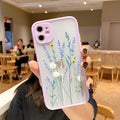 Matte TPU iPhone case with floral print in pink lavender colour for iPhone 12 Pro