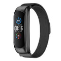 Solid three-bead metal wristband with magnetic buckle for Xiaomi Mi Band 5, 4 and 3 fitness trackers.