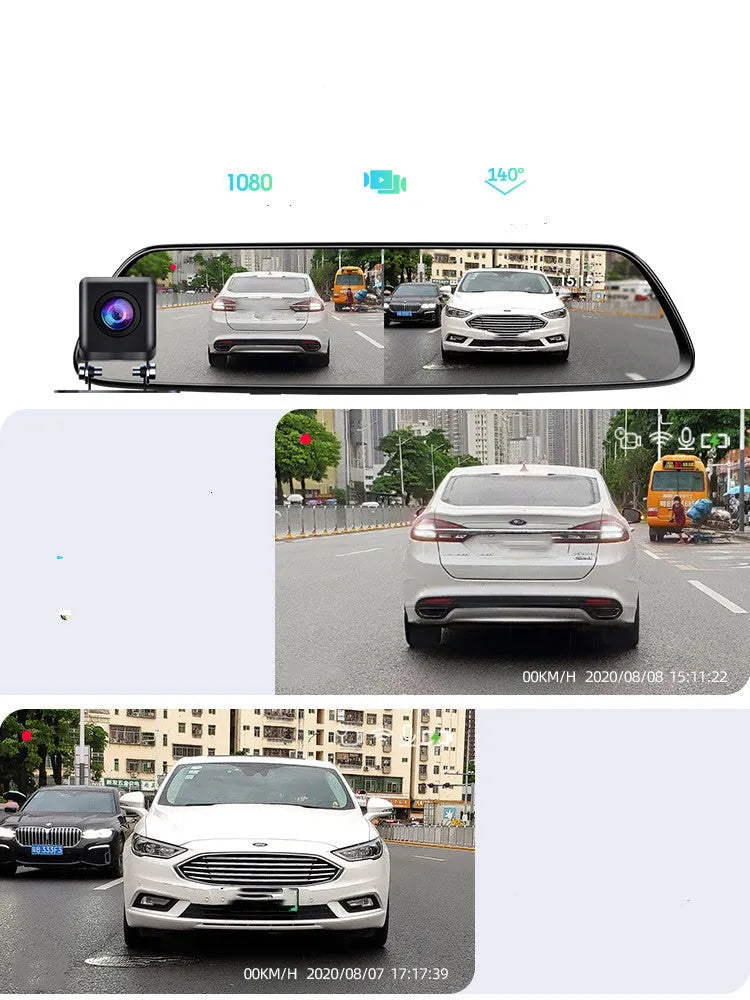 Black plastic 360 driving recorder for car dashboard with wireless installation.