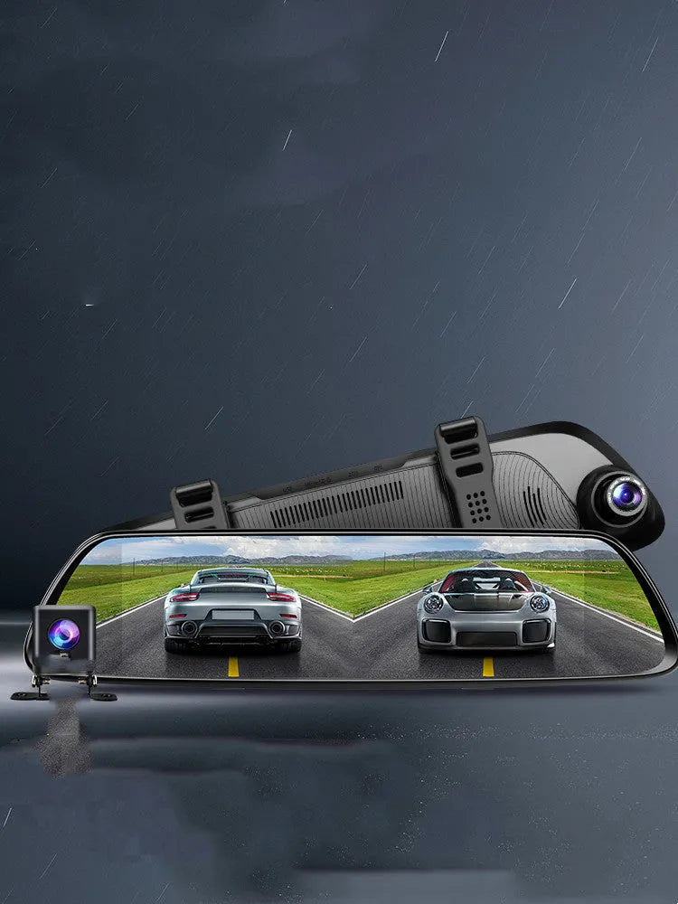 Black plastic 360 driving recorder for car dashboard with wireless installation.