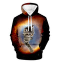 Cute cat hoodie sweatshirt for men and women in white, brown, and blue colours