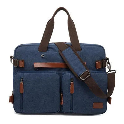 Convertible tote backpack for 15.6 and 17.3 inch laptops in black, made from waterproof nylon