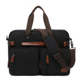 Convertible tote backpack for 15.6 and 17.3 inch laptops in black, made from waterproof nylon