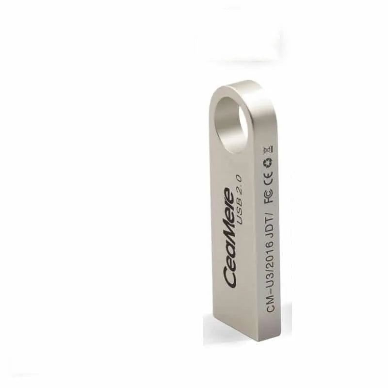 CeaMere metal USB 2.0 flash drive in silver with compact rectangular design