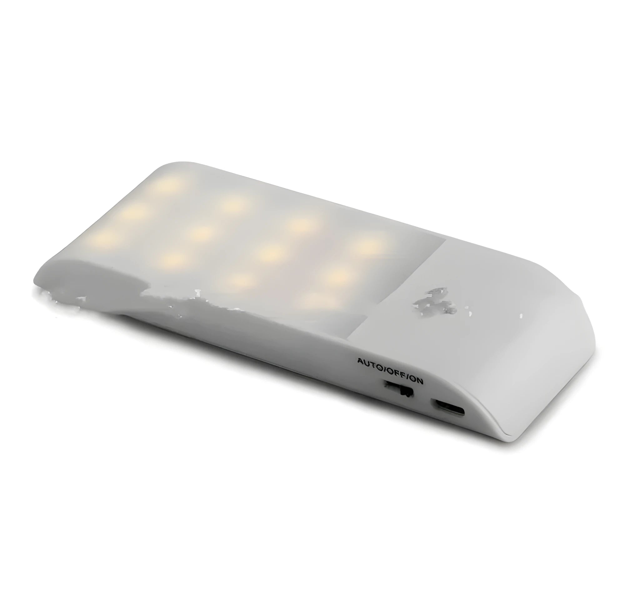 Rechargeable human body infrared sensor night light with 12 LED lights in PVC shade