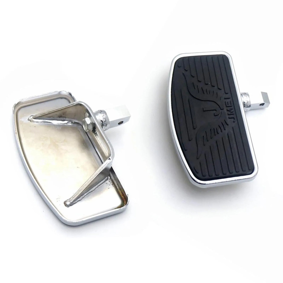 Black modified big motorcycle rest pedal for Harley FL00297 on plain background