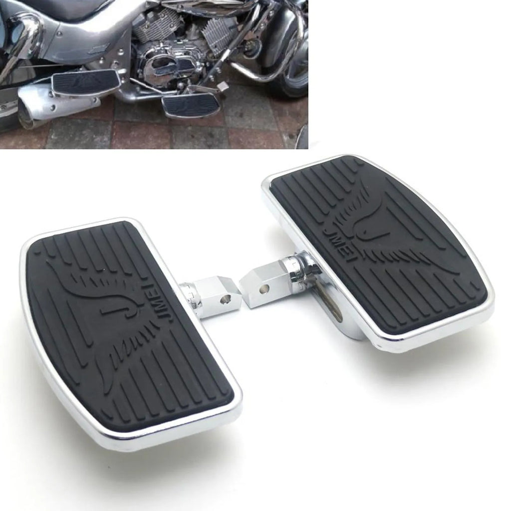 Black modified big motorcycle rest pedal for Harley FL00297 on plain background