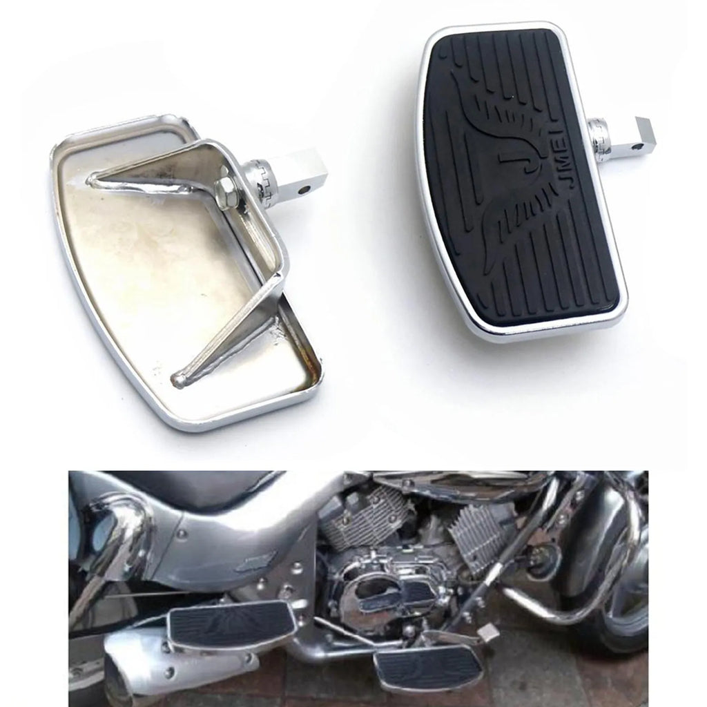 Black modified big motorcycle rest pedal for Harley FL00297 on plain background