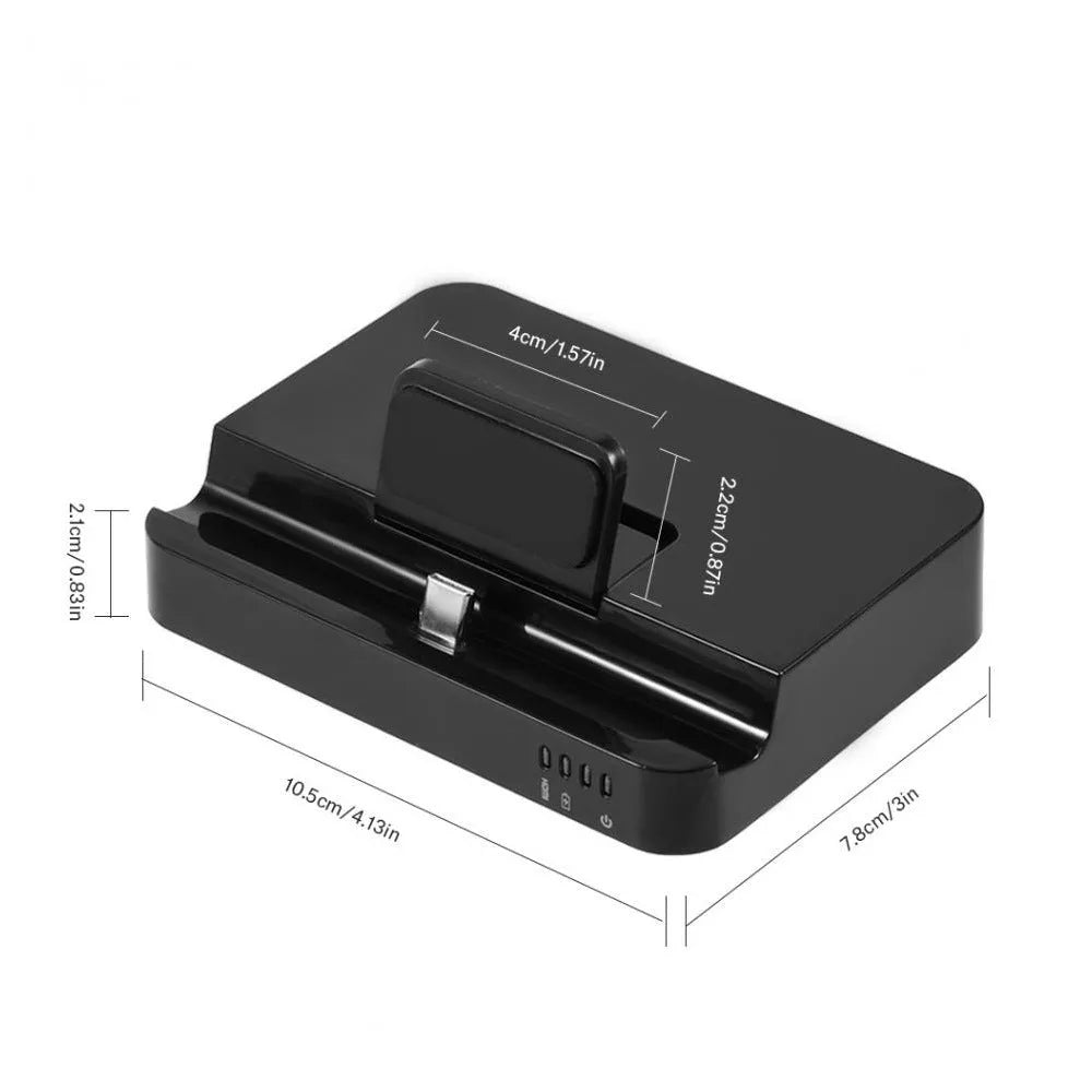 Black base mobile phone to HDMI dock converter for video output and charging