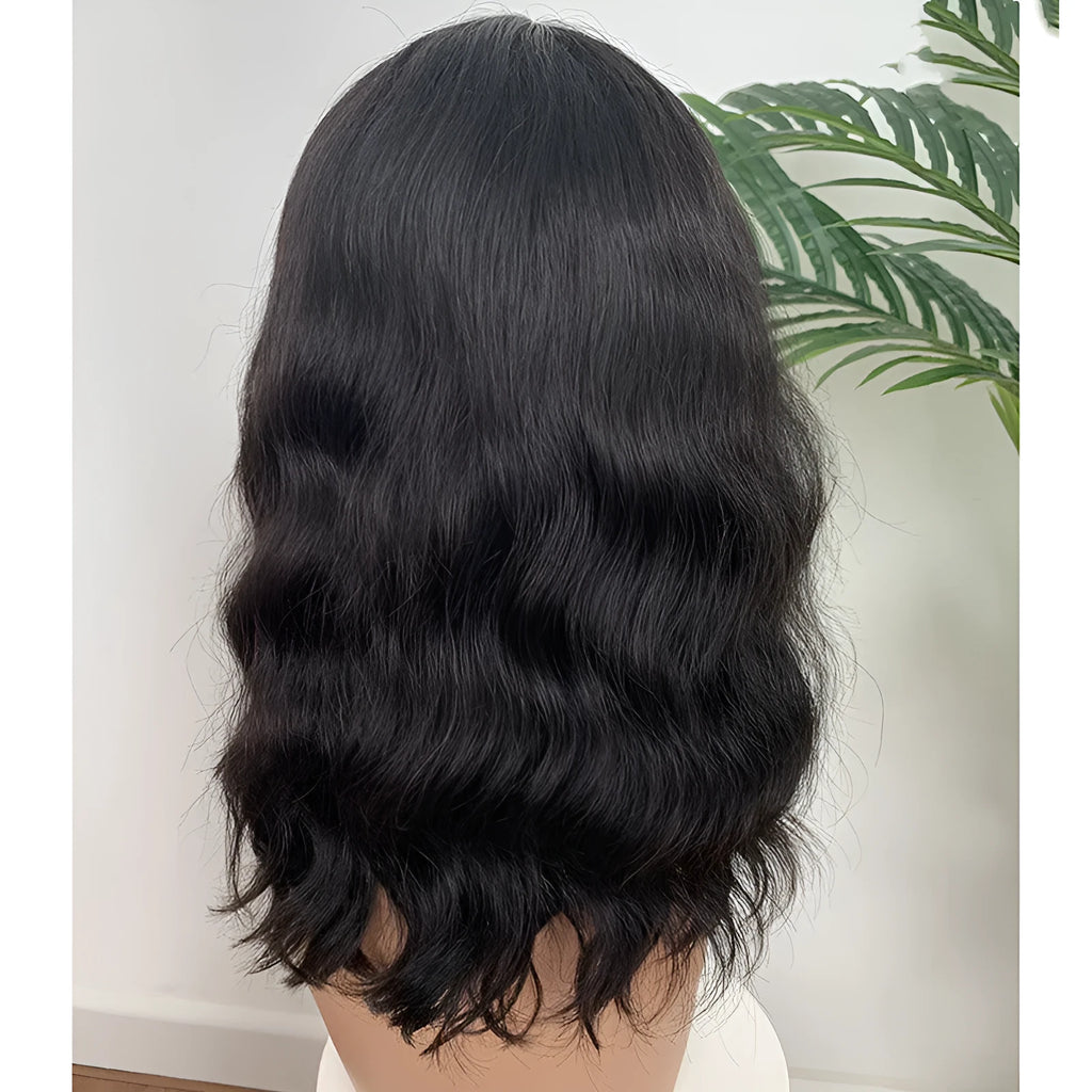 Front lace bob wig 12 inches real human hair short bob style with lace front for ladies