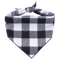 Cotton check pattern adjustable dog bandana on small dog, side view