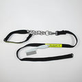 Black PP reflective dog training traction rope for large dogs on a plain background