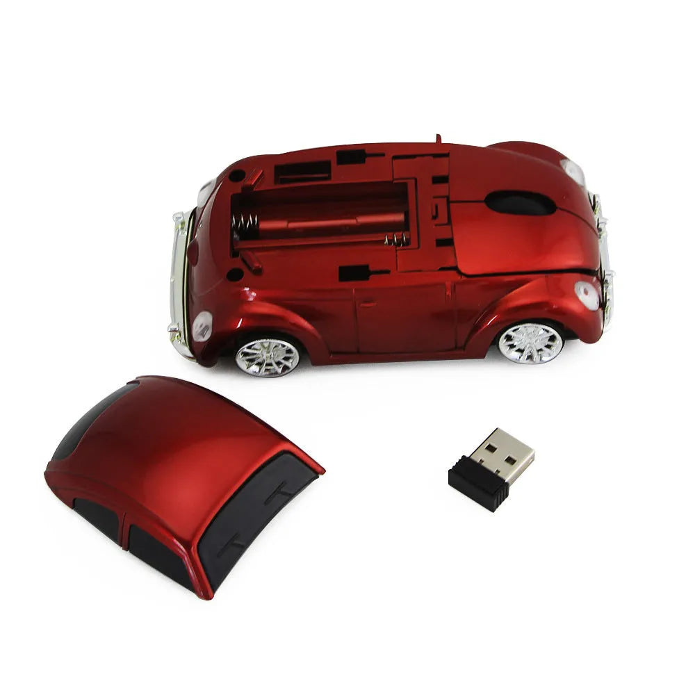 Creative 2.4g wireless optical car mouse in black, blue, red or yellow colours