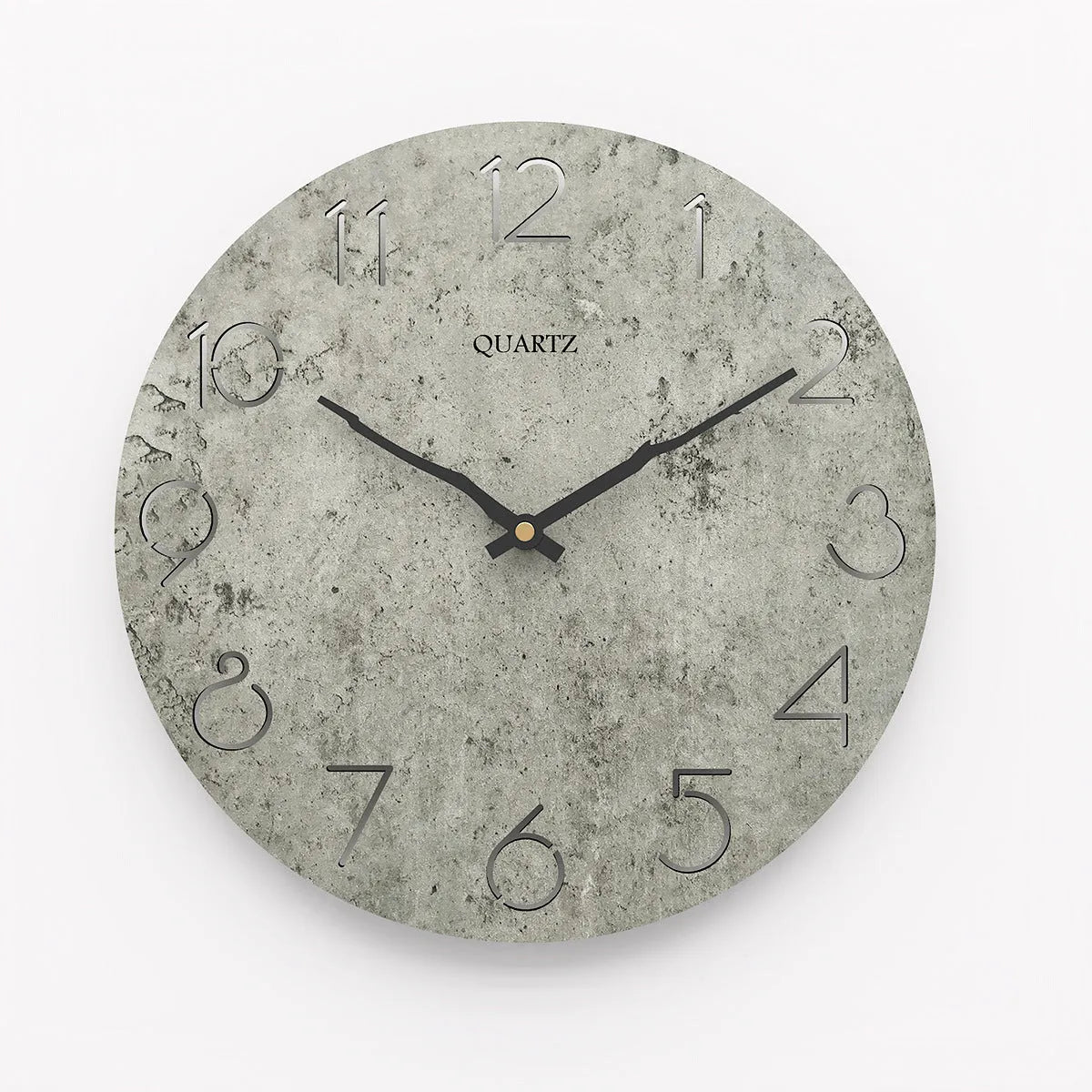 Modern grey European-style wall clock for living room or household wall mounting.
