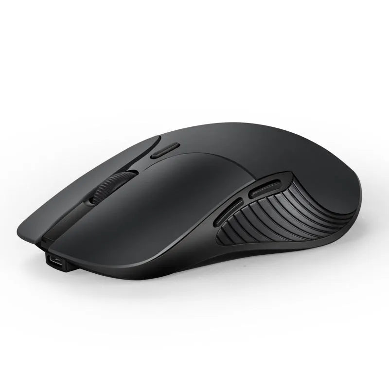 Blue Smart Voice Mouse 2.4G wireless computer mouse with translation button on desk.