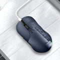 Blue Smart Voice Mouse 2.4G wireless computer mouse with translation button on desk.
