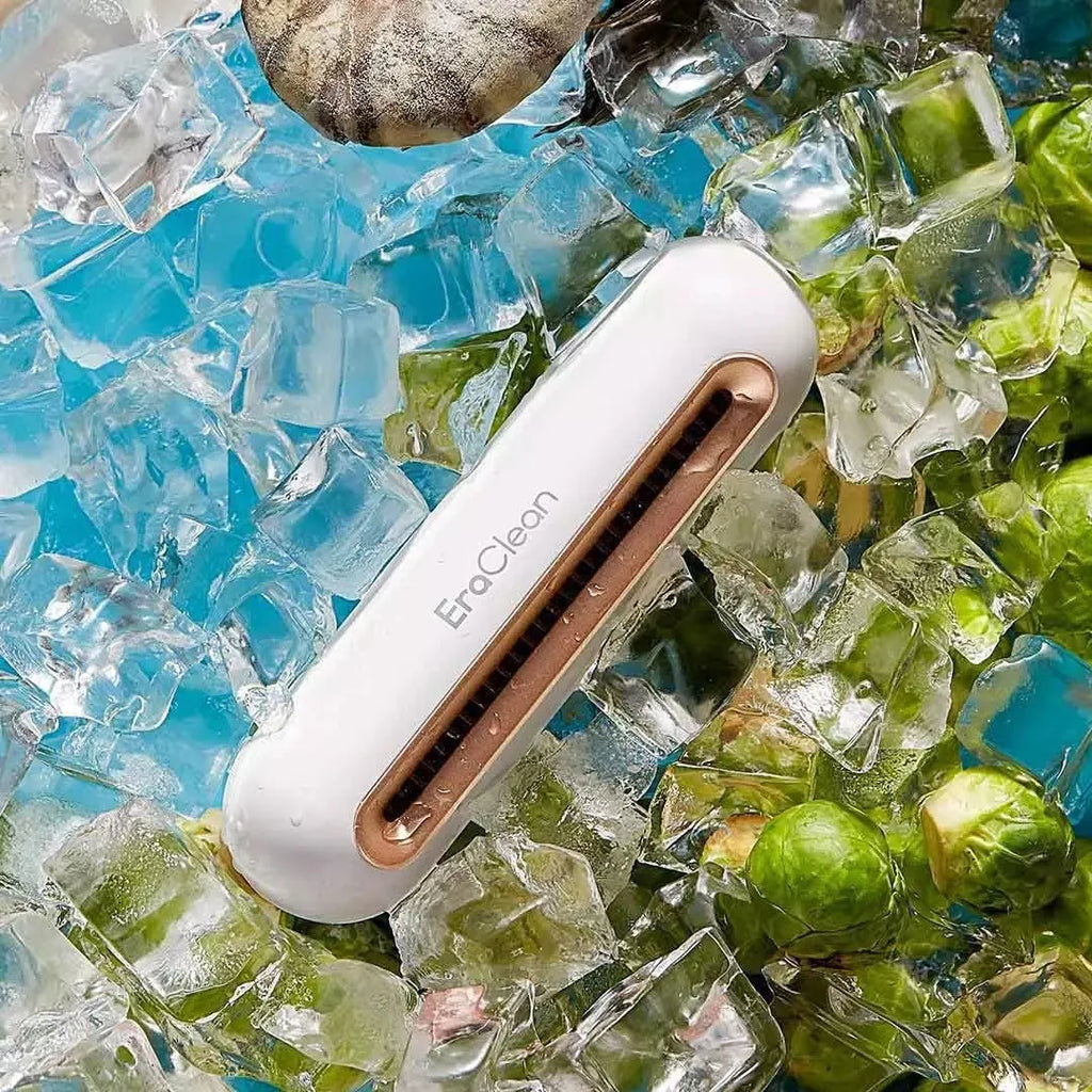 Rose gold USB air purifier for car and refrigerator odour removal.