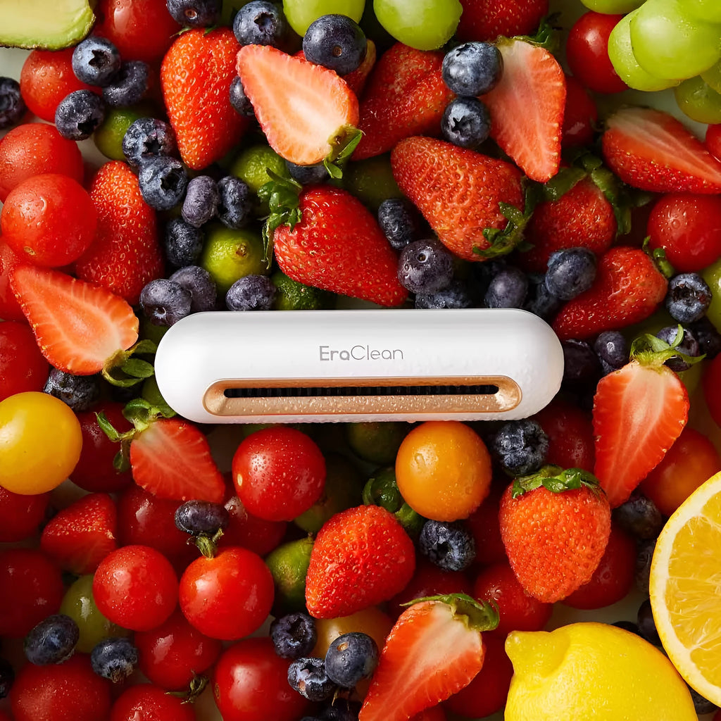 Rose gold USB air purifier for car and refrigerator odour removal.
