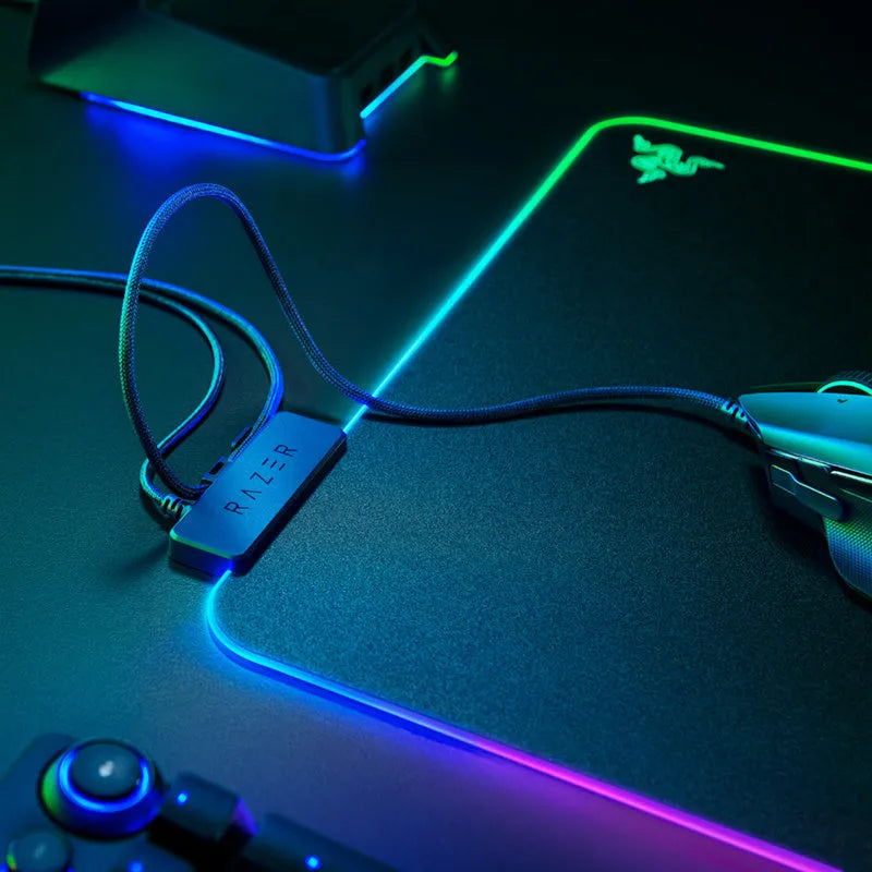 Razer Firefly Hard V2 RGB mouse pad with micro-textured surface and 19 lighting zones
