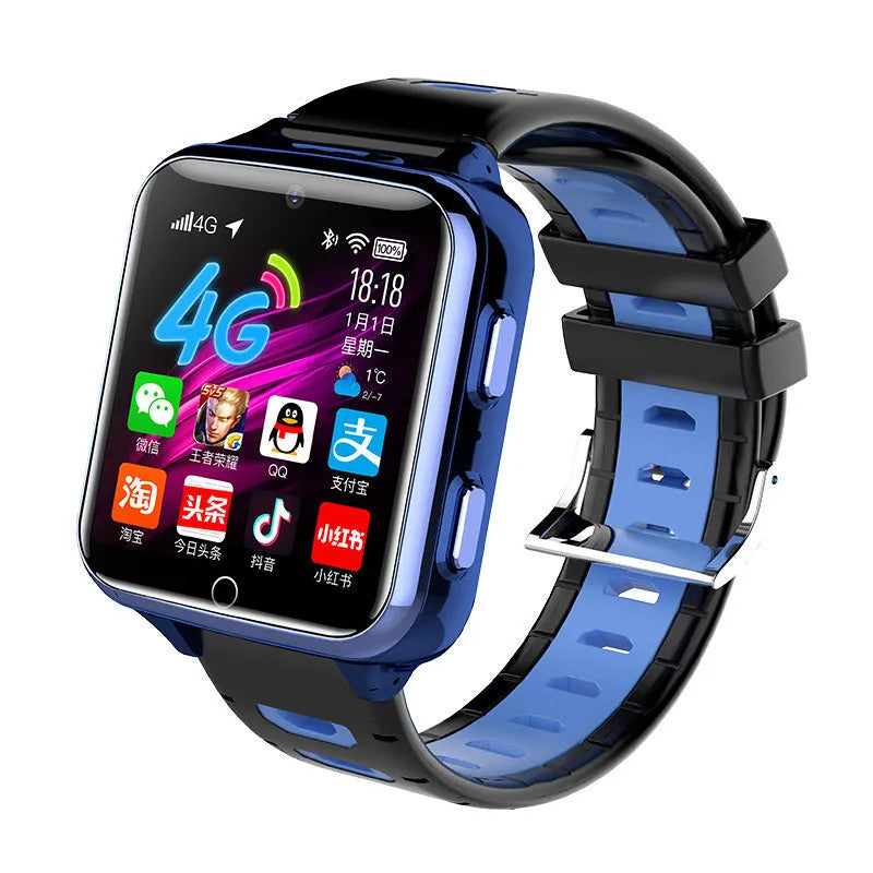 Children's smart sports watch with colourful silicone strap and touchscreen.