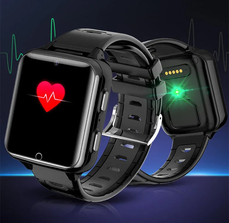Children's smart sports watch with colourful silicone strap and touchscreen.