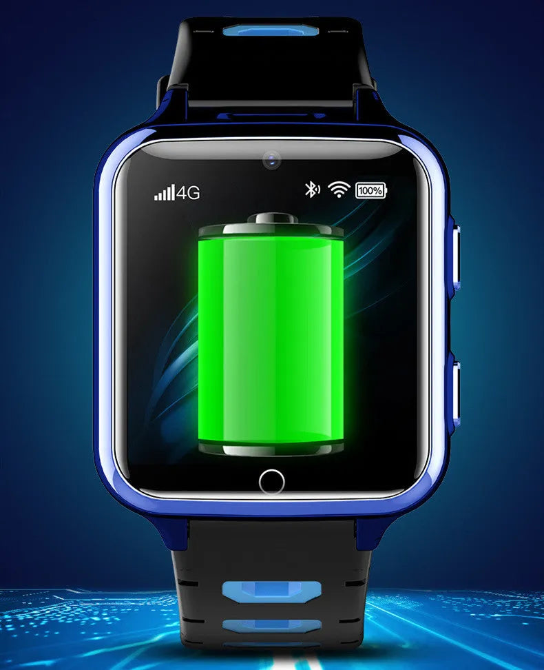 Children's smart sports watch with colourful silicone strap and touchscreen.