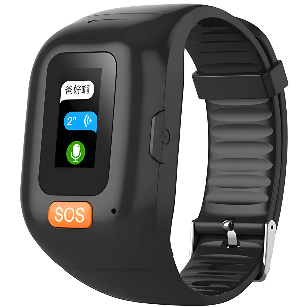 Elderly positioning bracelet call tracker black wrist strap with screen and touch operation