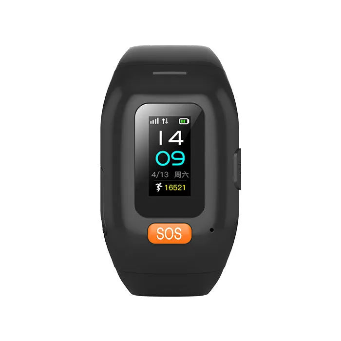 Elderly positioning bracelet call tracker black wrist strap with screen and touch operation