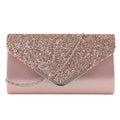 Satin envelope clutch bag for women weddings evening events silver gold pink 24x14x5 cm