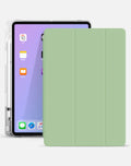 iPad case with pen slot in black, soft TPU silicone cover for iPad 10.2, Air 4, Mini 5