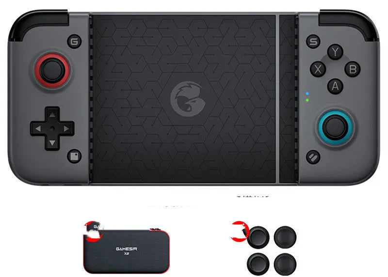 Gaze Chicks X2 USB game controller for Android phones, shown in a compact black ABS plastic design.