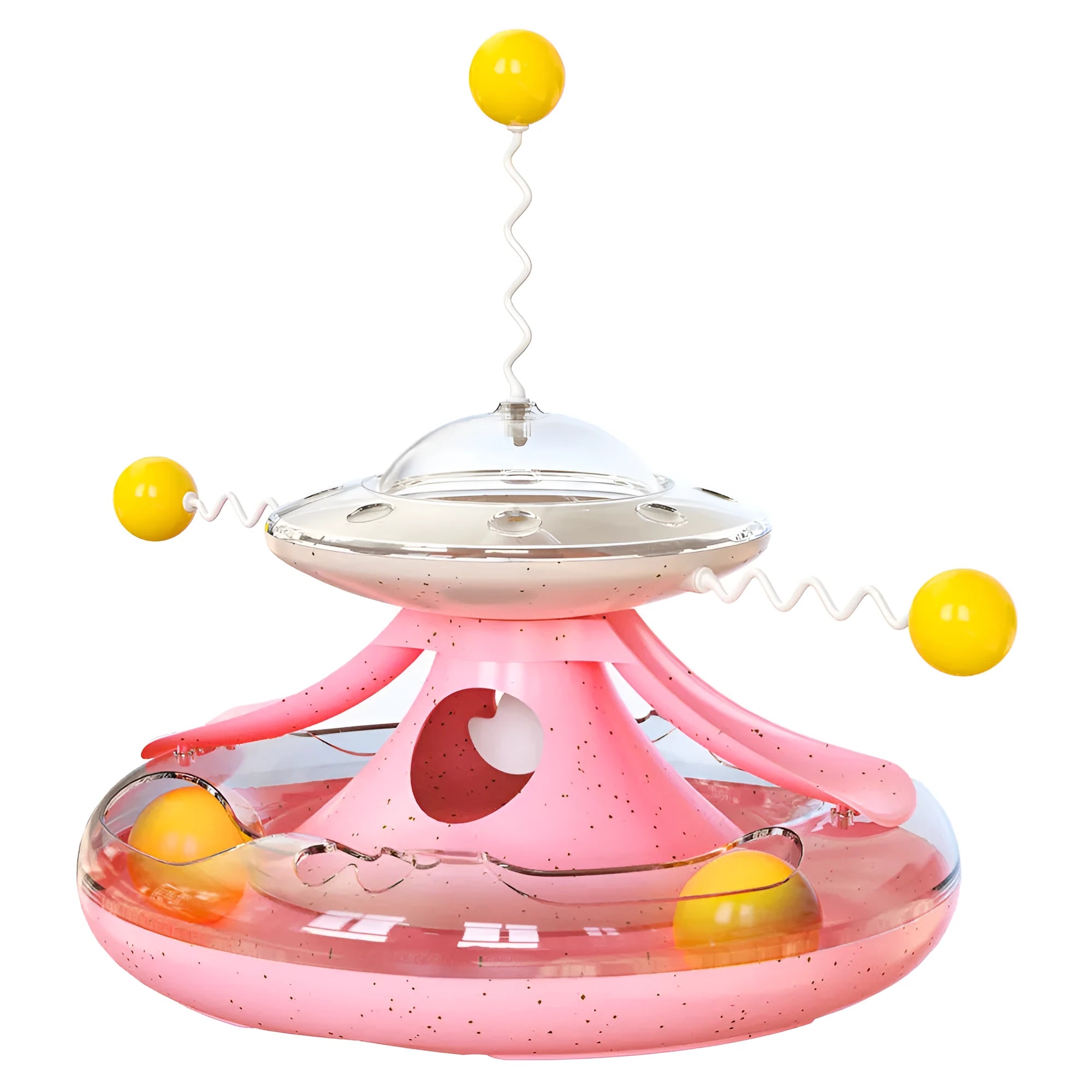 Cat tumbler track turntable toy with food leakage function and 250mm anti-dumping base in blue