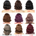 Short curly wig set for ladies Wine Red colour high temperature wire Qi bangs realistic natural look