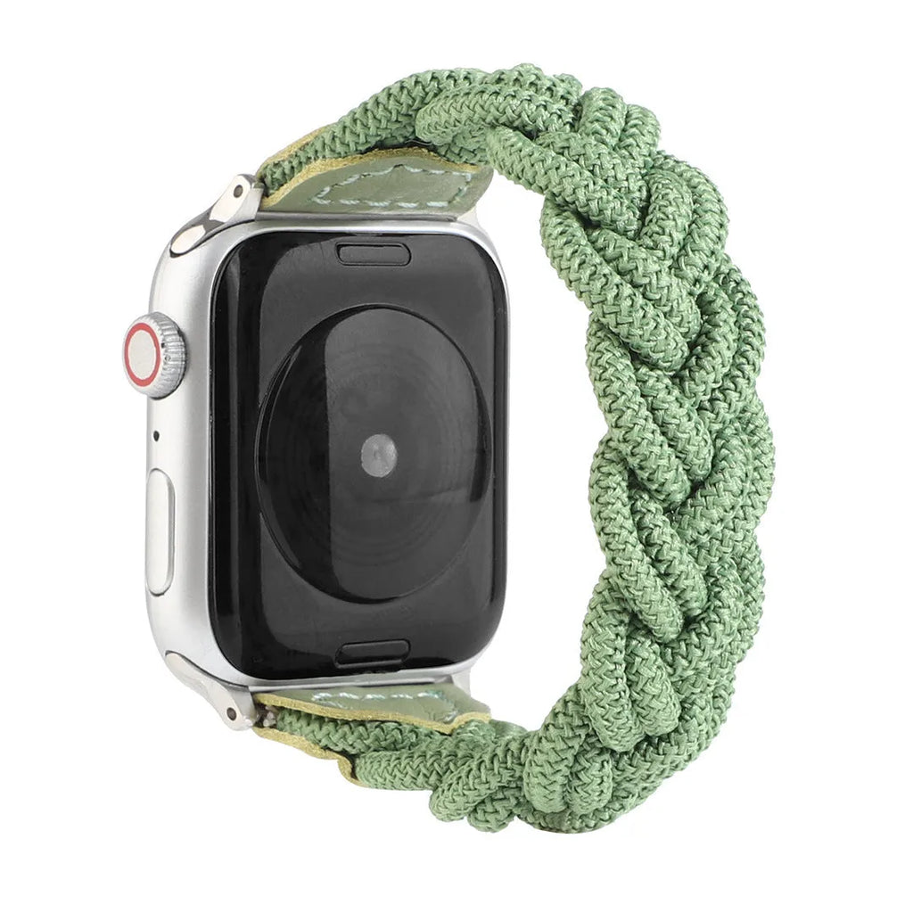 Braided textile Apple Watch strap in multiple colours showing single-loop design