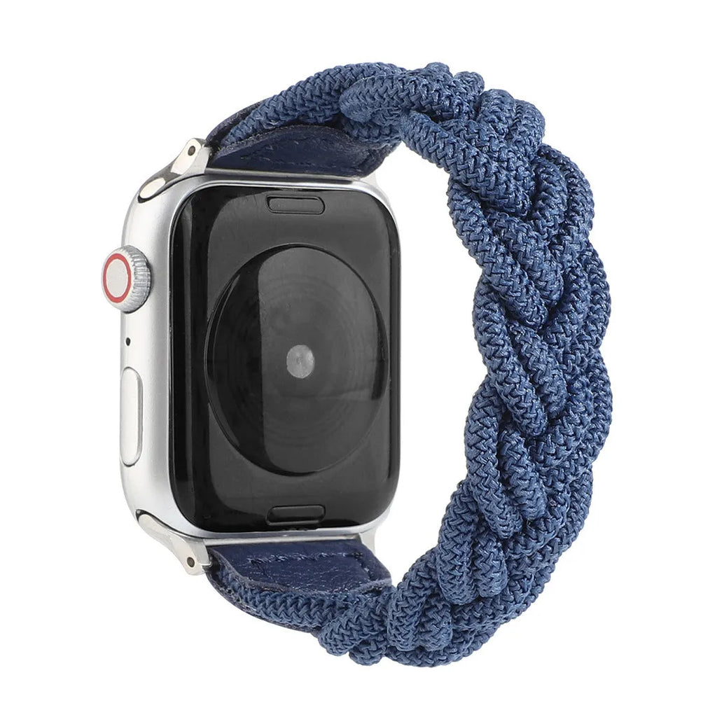 Braided textile Apple Watch strap in multiple colours showing single-loop design