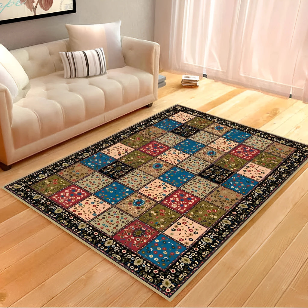 Rectangle soft carpet in a living room setting, available in multiple colours and sizes up to 200x300 cm