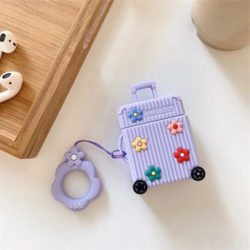 Silicone flip cover for Apple AirPods in pink purple white green orange yellow colours