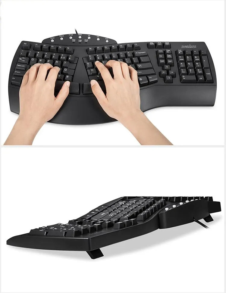 Perixx Periboard-512 white black ergonomic split keyboard with USB cable
