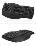 Perixx Periboard-512 white black ergonomic split keyboard with USB cable
