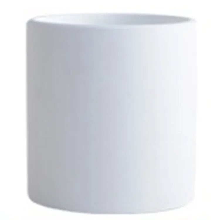 Cylindrical ceramic succulent planter with drainage hole in Nordic style, shown in a selected colour.