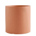 Cylindrical ceramic flowerpot with drainage hole in Nordic industrial style, suitable for succulents and green plants