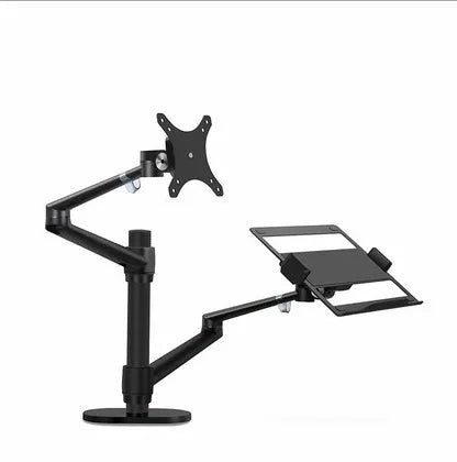 Aluminium multifunction laptop stand with column bar, adjustable desktop holder in black or silver